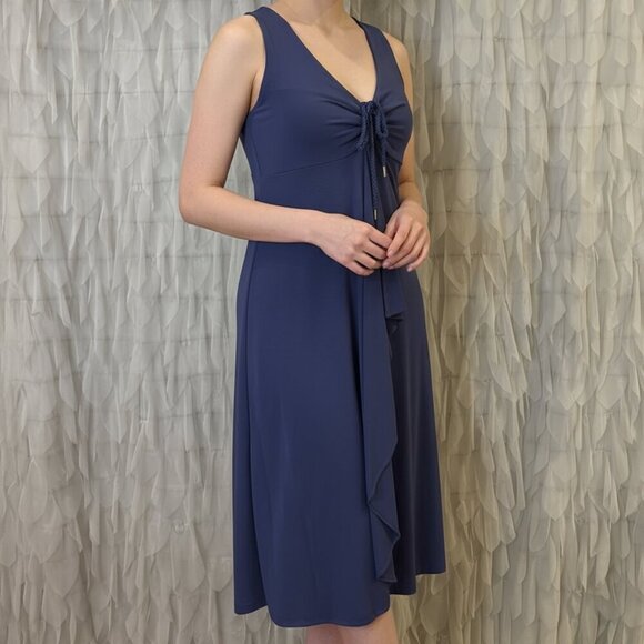 Tommy Bahama Sleeveless Lavender Blue Tambour Cascade Drape Dress, Size XXS, NWT - Picture 2 of 6
